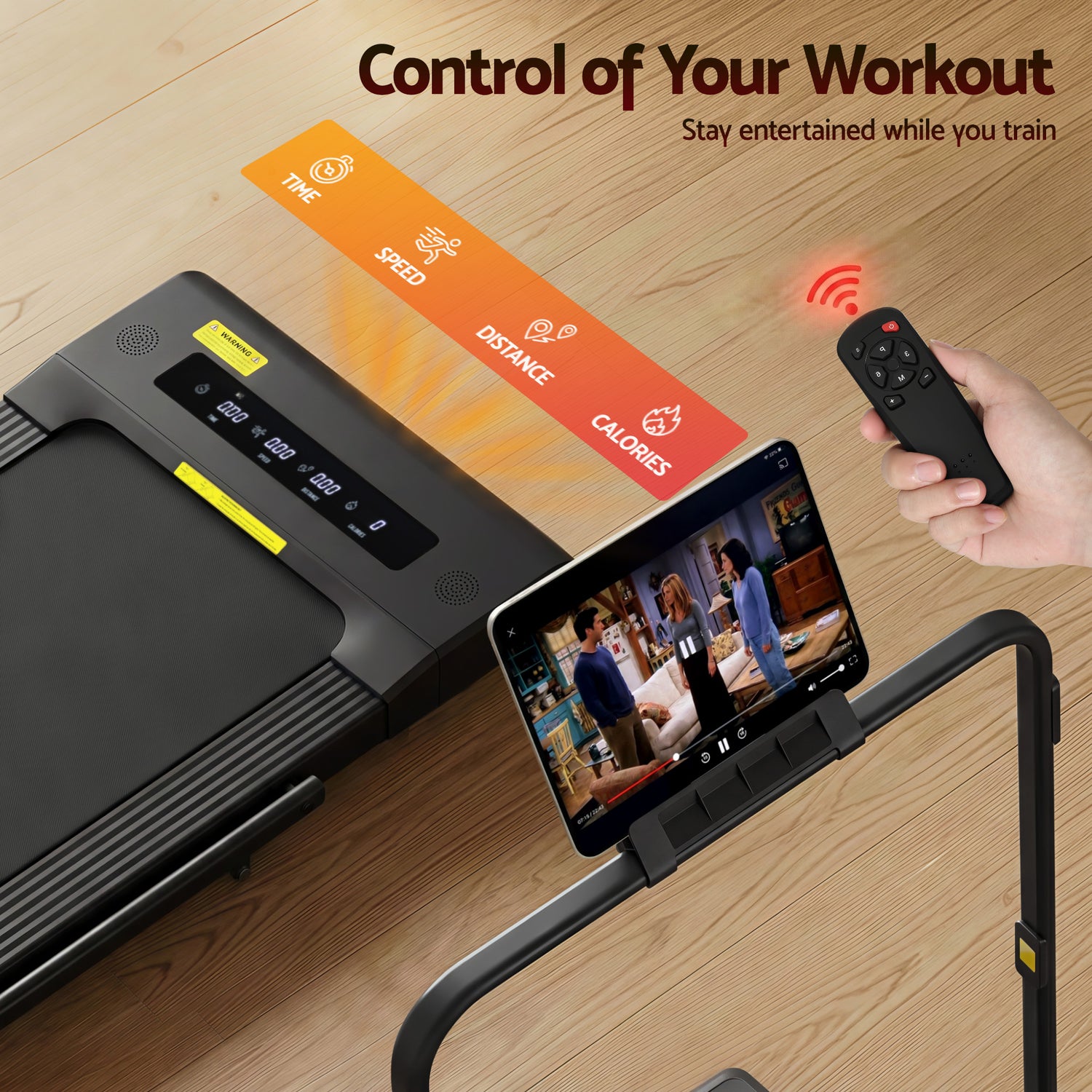 Everfit Treadmill Electric Walking Pad Under Desk Home Gym Fitness 400mm Black-Walking Pad-PEROZ Accessories