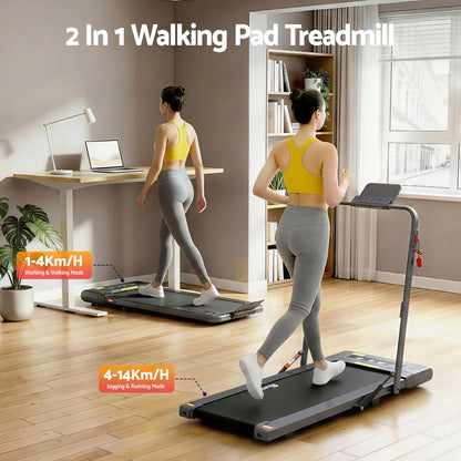 Everfit 2 in 1 Treadmill Electric Walking Pad Under Desk Home Gym Fitness 400mm Grey-Walking Pad-PEROZ Accessories