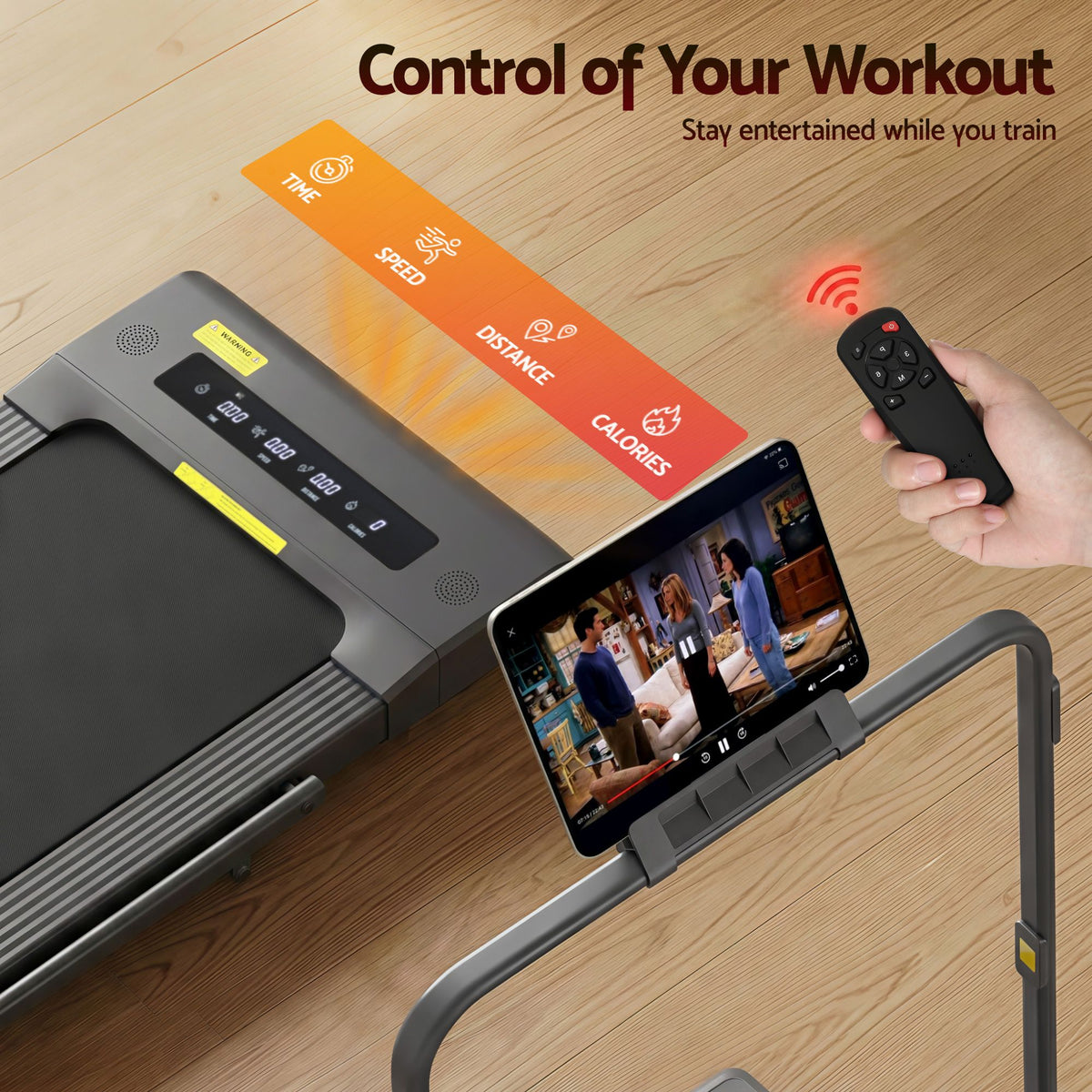 Everfit 2 in 1 Treadmill Electric Walking Pad Under Desk Home Gym Fitness 400mm Grey-Walking Pad-PEROZ Accessories