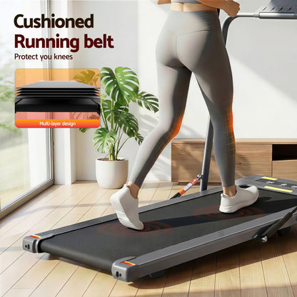 Everfit 2 in 1 Treadmill Electric Walking Pad Under Desk Home Gym Fitness 400mm Grey-Walking Pad-PEROZ Accessories