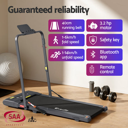 Everfit Treadmill Electric Walking Pad Under Desk Home Gym Fitness 400mm Grey-Sports &amp; Fitness &gt; Exercise, Gym &amp; Fitness &gt; Treadmills-PEROZ Accessories