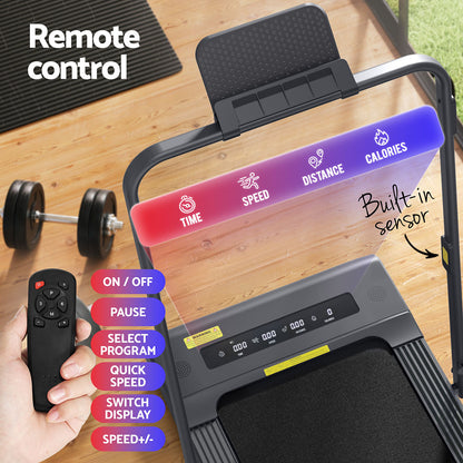 Everfit Treadmill Electric Walking Pad Under Desk Home Gym Fitness 400mm Grey-Sports &amp; Fitness &gt; Exercise, Gym &amp; Fitness &gt; Treadmills-PEROZ Accessories