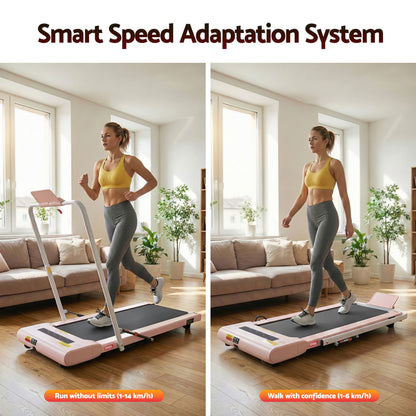 Everfit 2 in 1 Treadmill Electric Walking Pad Under Desk Home Gym Fitness 400mm Pink-Walking Pad-PEROZ Accessories