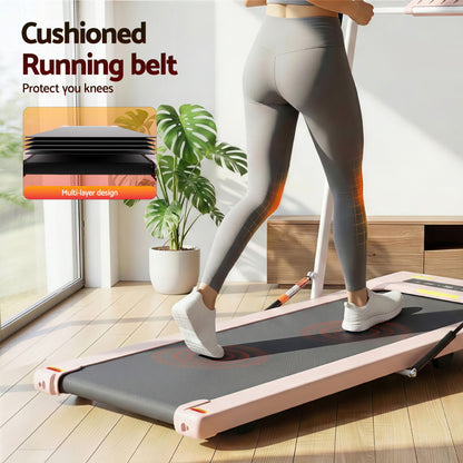 Everfit 2 in 1 Treadmill Electric Walking Pad Under Desk Home Gym Fitness 400mm Pink-Walking Pad-PEROZ Accessories