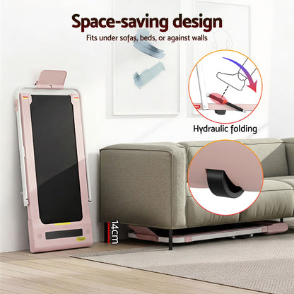 Everfit 2 in 1 Treadmill Electric Walking Pad Under Desk Home Gym Fitness 400mm Pink-Walking Pad-PEROZ Accessories