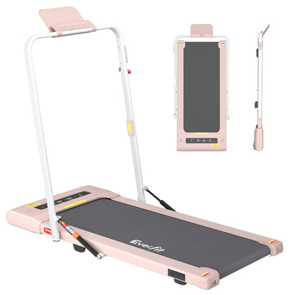 Everfit 2 in 1 Treadmill Electric Walking Pad Under Desk Home Gym Fitness 400mm Pink-Walking Pad-PEROZ Accessories