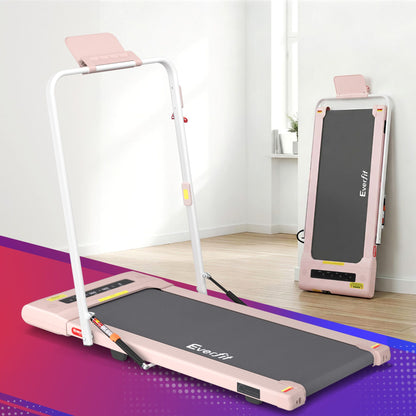 Everfit 2 in 1 Treadmill Electric Walking Pad Under Desk Home Gym Fitness 400mm Pink-Walking Pad-PEROZ Accessories