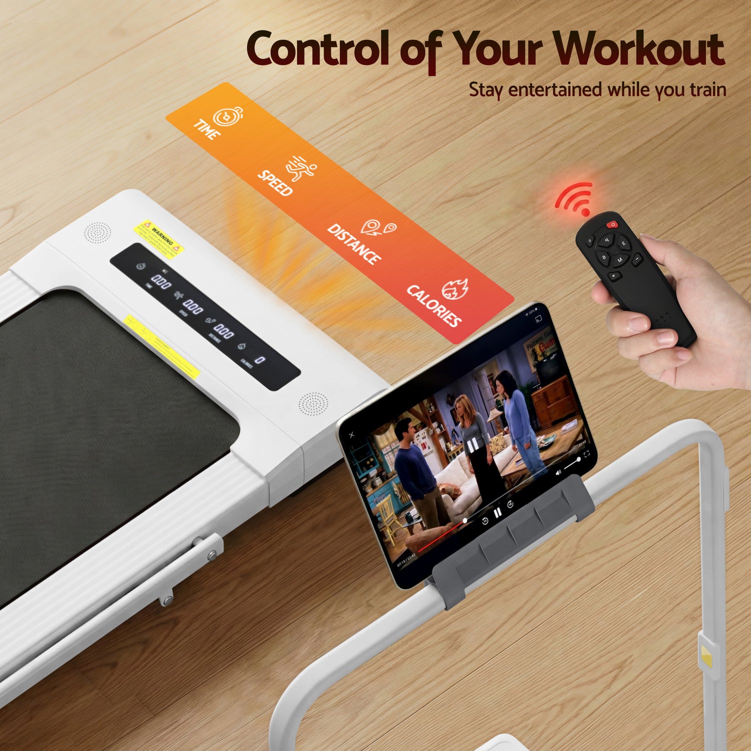 Everfit Treadmill Electric Walking Pad Under Desk Home Gym Fitness 400mm White-Walking Pad-PEROZ Accessories