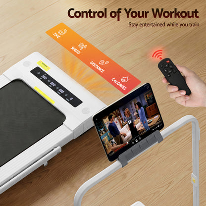 Everfit Treadmill Electric Walking Pad Under Desk Home Gym Fitness 400mm White-Walking Pad-PEROZ Accessories