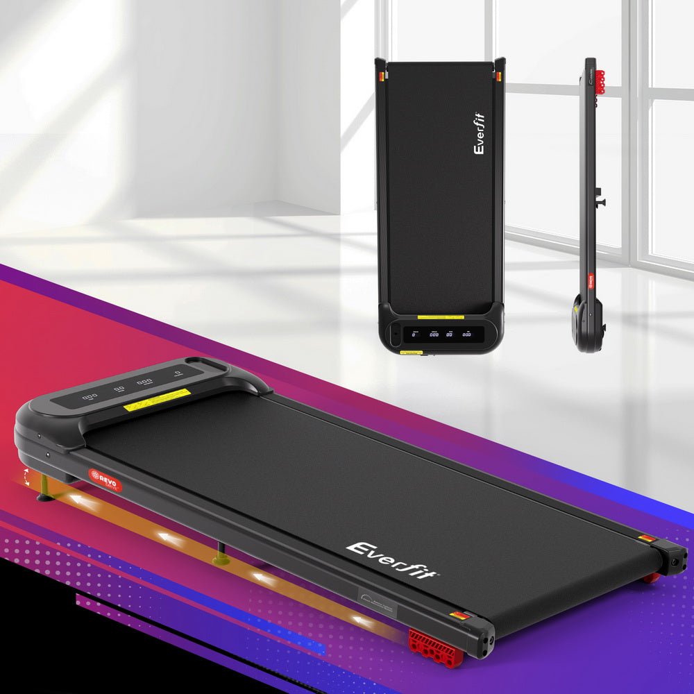 Everfit Treadmill Electric Walking Pad with Incline Under Desk Home Gym Black-Sports &amp; Fitness &gt; Exercise, Gym &amp; Fitness &gt; Treadmills-PEROZ Accessories