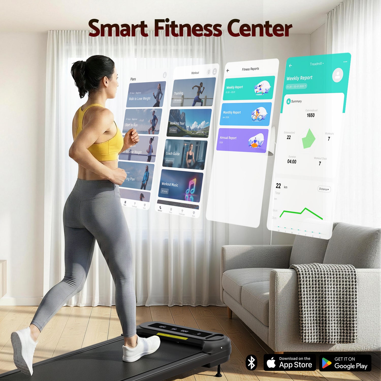 Everfit Treadmill Electric Walking Pad with Incline Under Desk Home Gym Black-Sports &amp; Fitness > Exercise, Gym &amp; Fitness > Treadmills-PEROZ Accessories