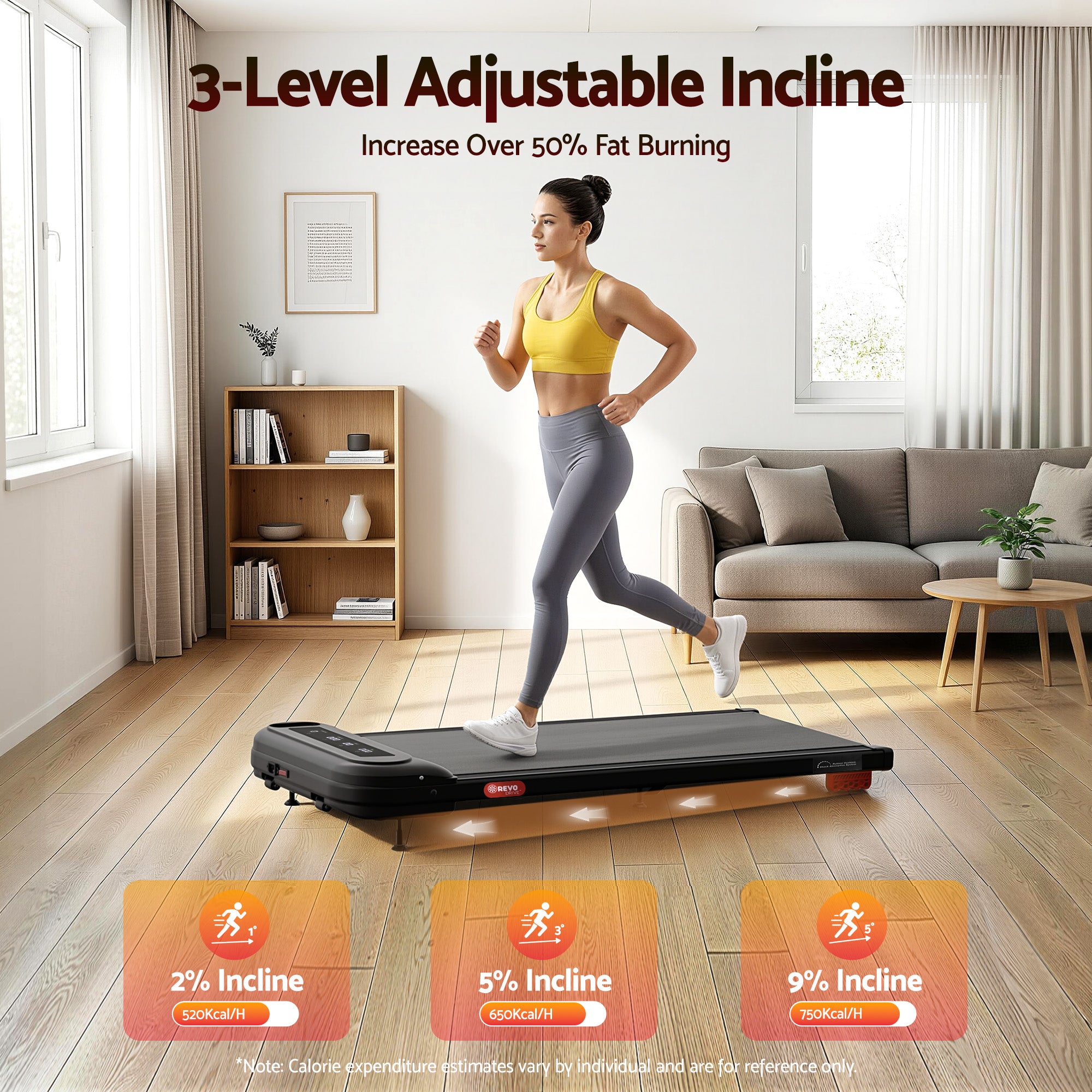 Everfit Treadmill Electric Walking Pad with Incline Under Desk Home Gym Black-Sports &amp; Fitness > Exercise, Gym &amp; Fitness > Treadmills-PEROZ Accessories