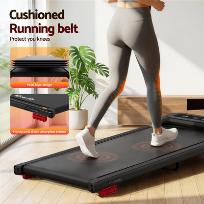 Everfit Treadmill Electric Walking Pad with Incline Under Desk Home Gym Black-Sports &amp; Fitness > Exercise, Gym &amp; Fitness > Treadmills-PEROZ Accessories