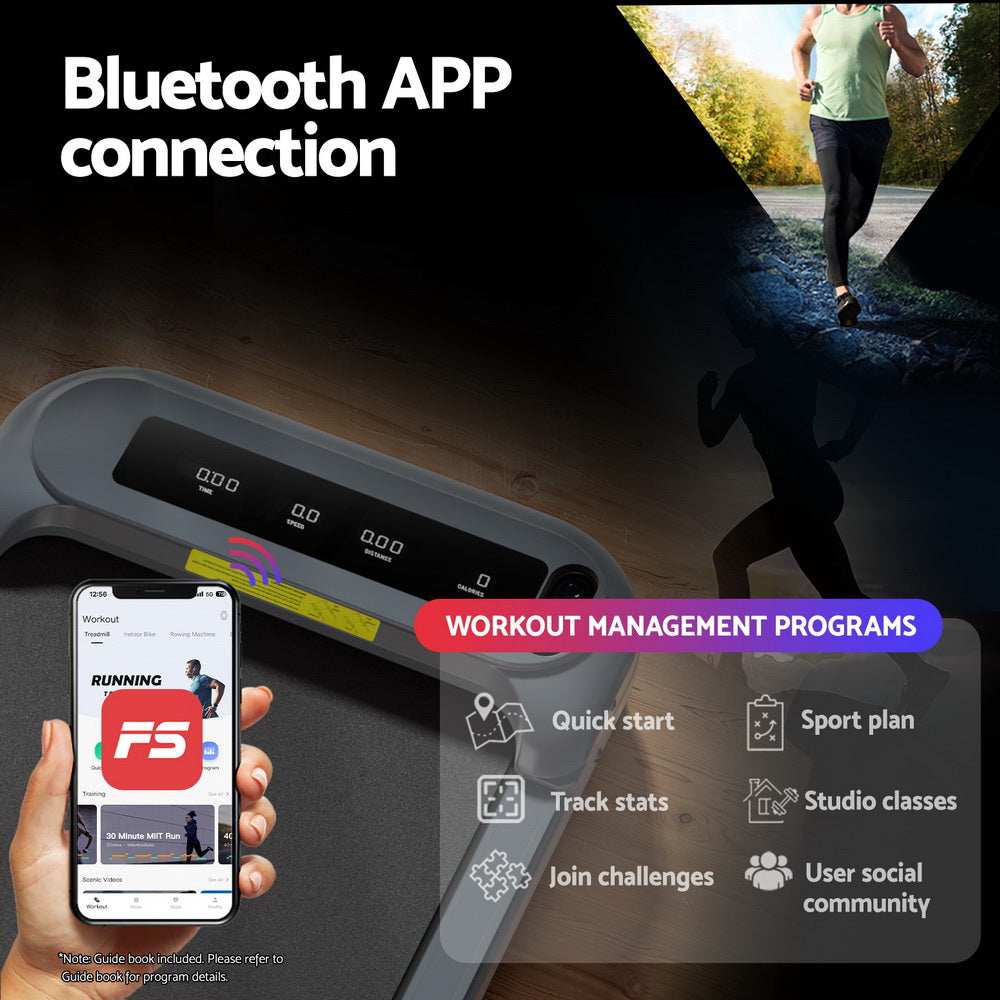 Everfit Treadmill Electric Walking Pad with Incline Under Desk Home Gym Grey-Sports &amp; Fitness &gt; Exercise, Gym &amp; Fitness &gt; Treadmills-PEROZ Accessories