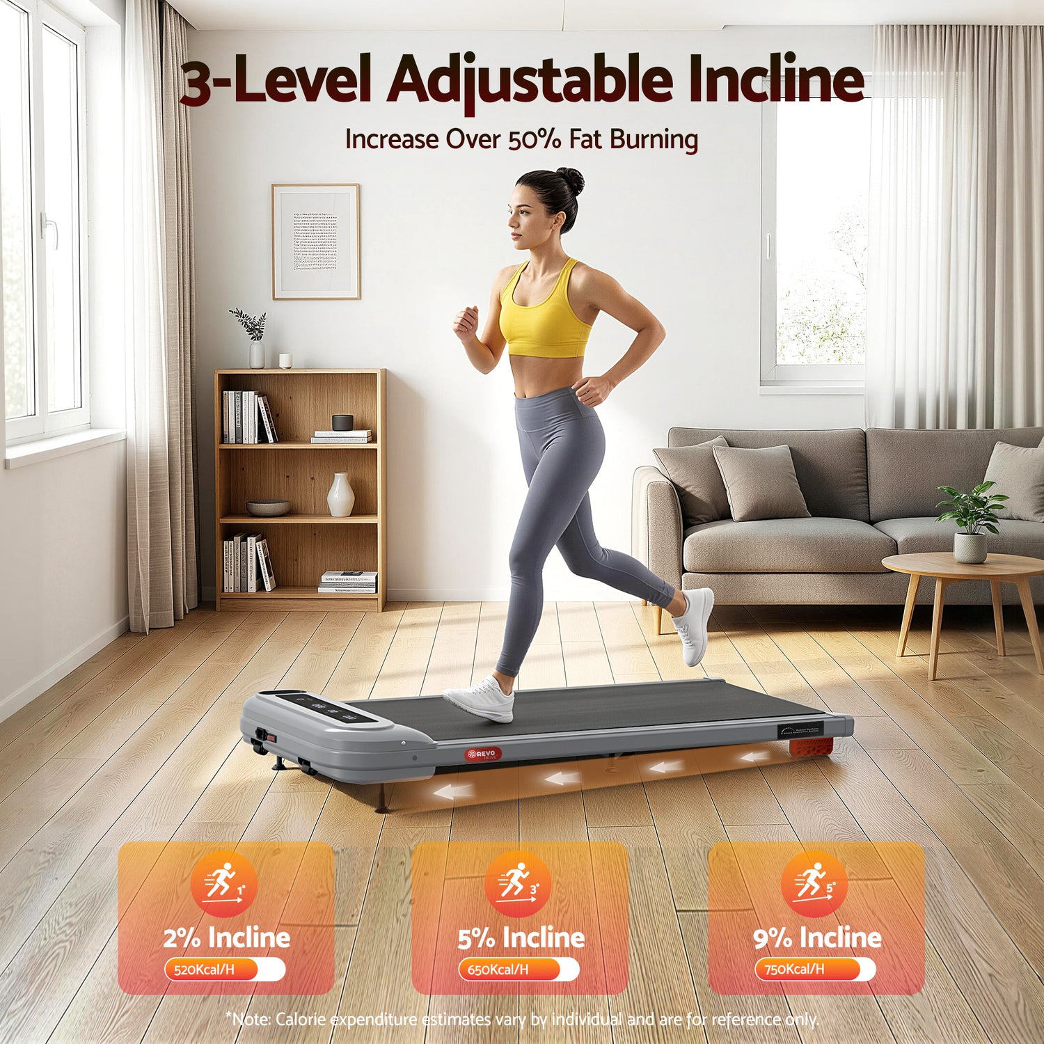 Everfit Treadmill Electric Walking Pad with Incline Under Desk Home Gym Grey-Sports &amp; Fitness > Exercise, Gym &amp; Fitness > Treadmills-PEROZ Accessories