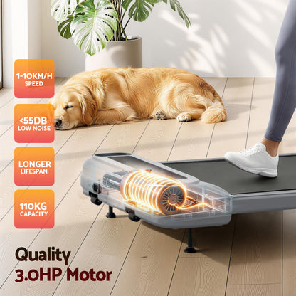 Everfit Treadmill Electric Walking Pad with Incline Under Desk Home Gym Grey-Sports &amp; Fitness > Exercise, Gym &amp; Fitness > Treadmills-PEROZ Accessories
