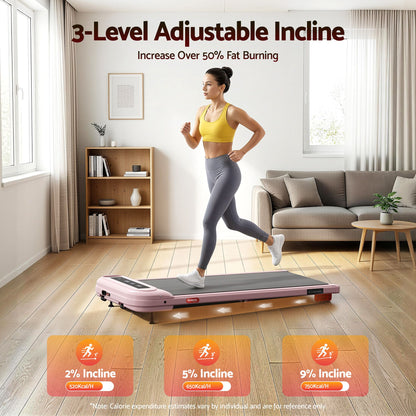 Everfit 3 in 1 Treadmill Electric Walking Pad with Incline Under Desk Home Gym Pink-Sports &amp; Fitness > Exercise, Gym &amp; Fitness > Treadmills-PEROZ Accessories