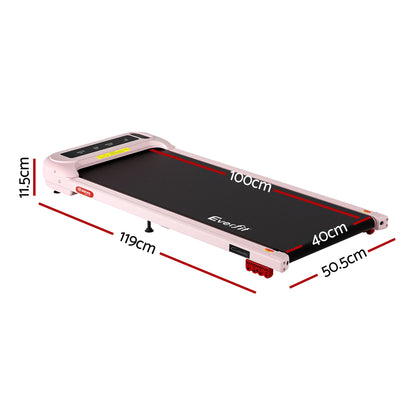 Everfit 3 in 1 Treadmill Electric Walking Pad with Incline Under Desk Home Gym Pink-Sports &amp; Fitness > Exercise, Gym &amp; Fitness > Treadmills-PEROZ Accessories