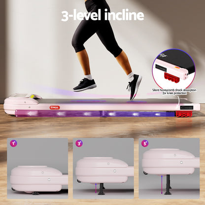 Everfit Treadmill Electric Walking Pad with Incline Under Desk Home Gym Pink-Sports &amp; Fitness &gt; Exercise, Gym &amp; Fitness &gt; Treadmills-PEROZ Accessories
