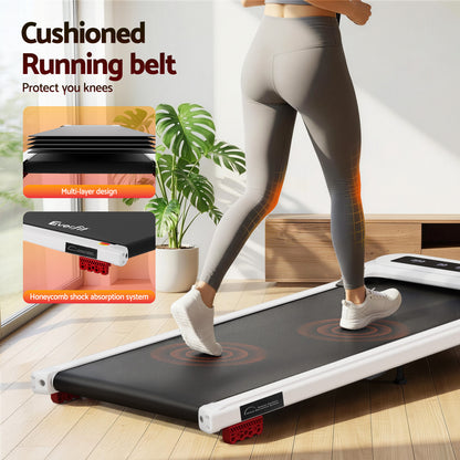 Everfit Treadmill Electric Walking Pad with Incline Under Desk Home Gym White-Sports &amp; Fitness > Exercise, Gym &amp; Fitness > Treadmills-PEROZ Accessories