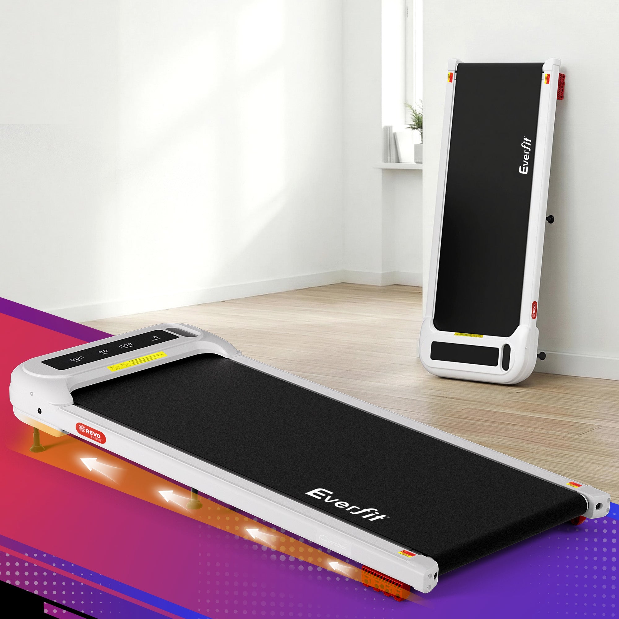 Everfit Treadmill Electric Walking Pad with Incline Under Desk Home Gym White-Sports &amp; Fitness > Exercise, Gym &amp; Fitness > Treadmills-PEROZ Accessories