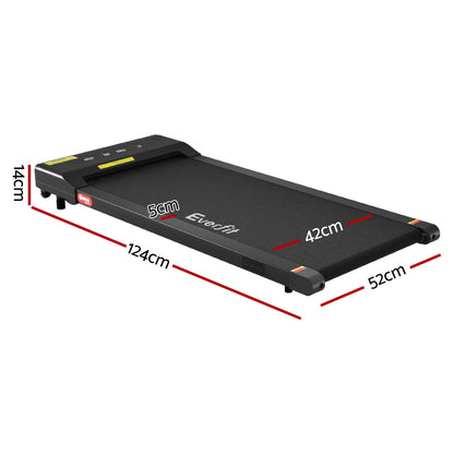 Everfit 2 in 1 Treadmill Electric Walking Pad Under Desk Home Gym Fitness 400mm Black-Walking Pad-PEROZ Accessories