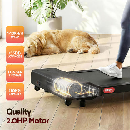 Everfit 2 in 1 Treadmill Electric Walking Pad Under Desk Home Gym Fitness 400mm Black-Walking Pad-PEROZ Accessories