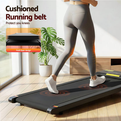 Everfit 2 in 1 Treadmill Electric Walking Pad Under Desk Home Gym Fitness 400mm Black-Walking Pad-PEROZ Accessories