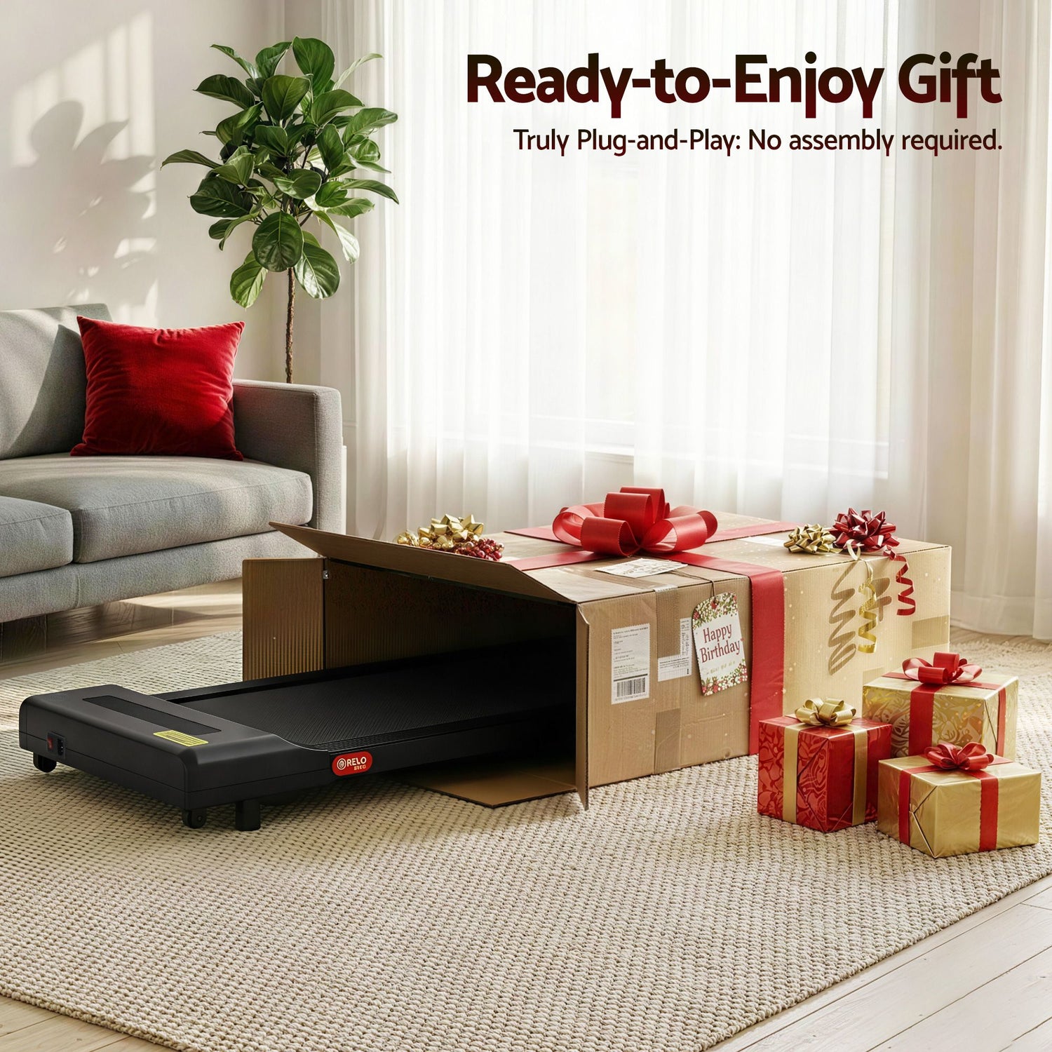 Everfit 2 in 1 Treadmill Electric Walking Pad Under Desk Home Gym Fitness 400mm Black-Walking Pad-PEROZ Accessories