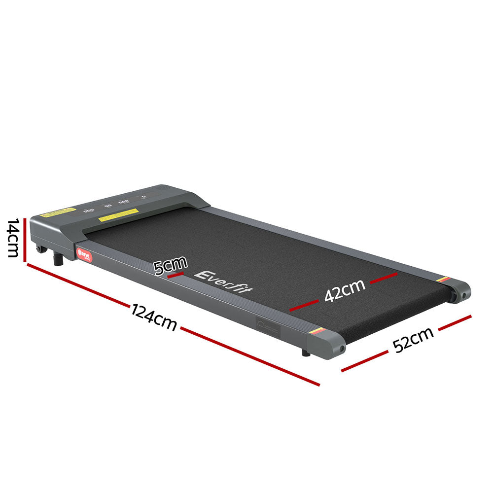 Everfit Treadmill Electric Walking Pad Under Desk Home Gym Fitness 400mm Grey-Sports &amp; Fitness &gt; Exercise, Gym &amp; Fitness &gt; Treadmills-PEROZ Accessories