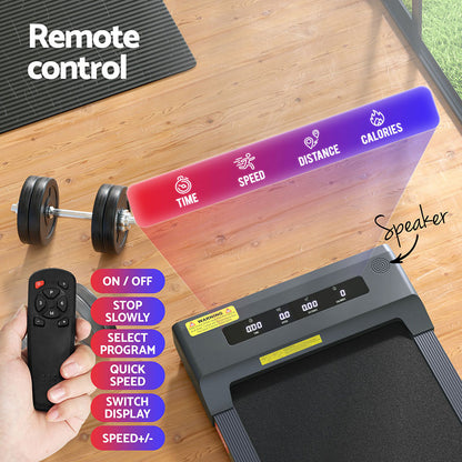 Everfit Treadmill Electric Walking Pad Under Desk Home Gym Fitness 400mm Grey-Sports &amp; Fitness &gt; Exercise, Gym &amp; Fitness &gt; Treadmills-PEROZ Accessories