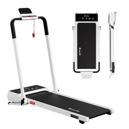 Everfit 3 in 1 Walking Pad Treadmill 20% Auto Incline Under Desk Foldable Treadmills for Home With 40cm Wide Belt White