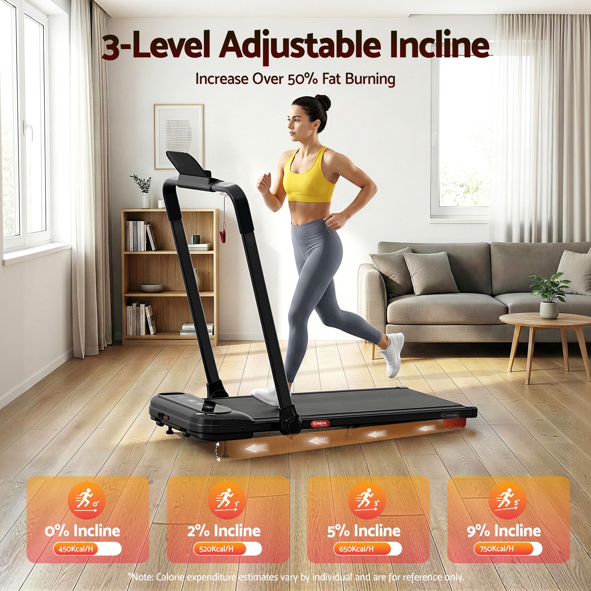 Everfit 3 in1 Treadmill Electric Walking Pad with Incline Foldable for Home Gym Black-Sports &amp; Fitness > Exercise, Gym &amp; Fitness > Treadmills-PEROZ Accessories