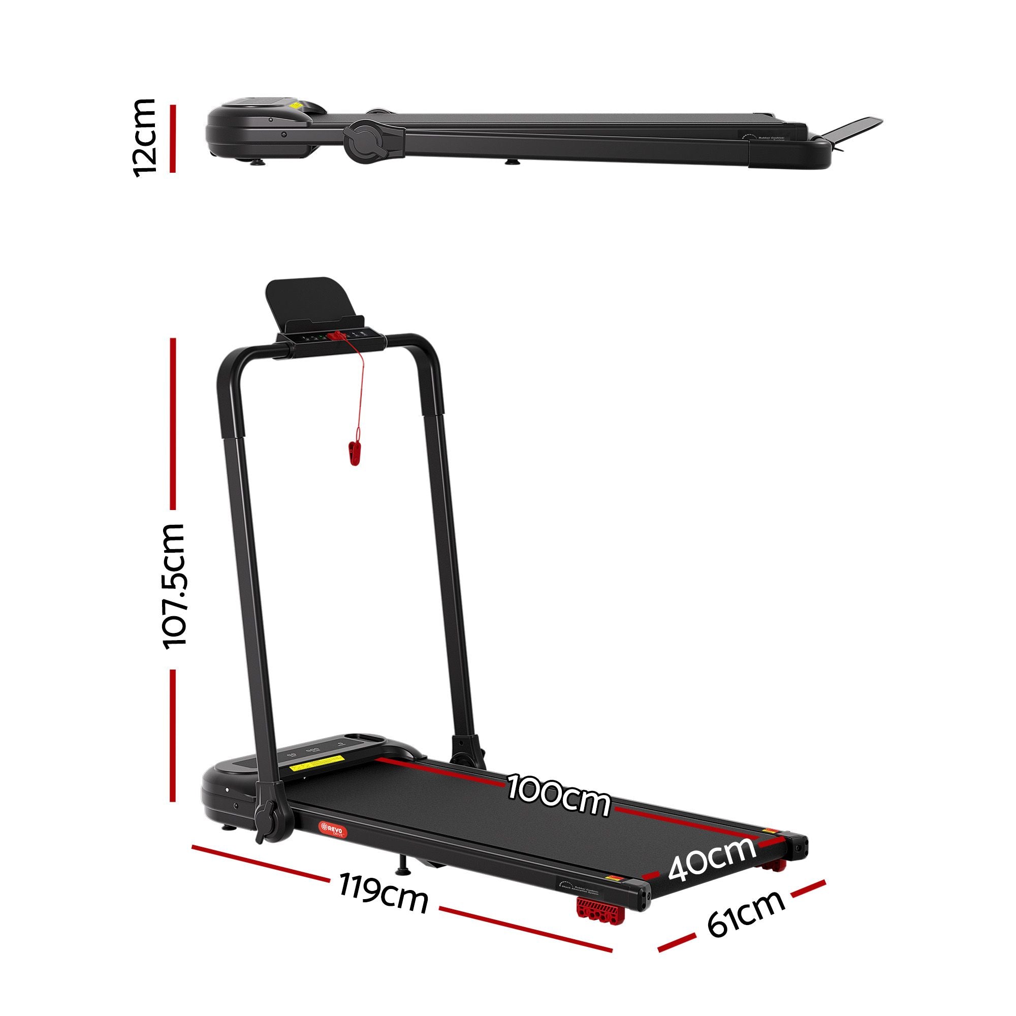 Everfit 3 in1 Treadmill Electric Walking Pad with Incline Foldable for Home Gym Black-Sports &amp; Fitness > Exercise, Gym &amp; Fitness > Treadmills-PEROZ Accessories