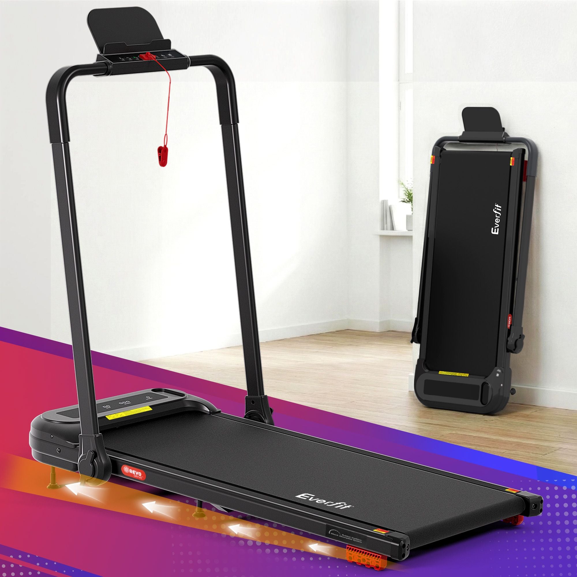 Everfit 3 in1 Treadmill Electric Walking Pad with Incline Foldable for Home Gym Black-Sports &amp; Fitness > Exercise, Gym &amp; Fitness > Treadmills-PEROZ Accessories
