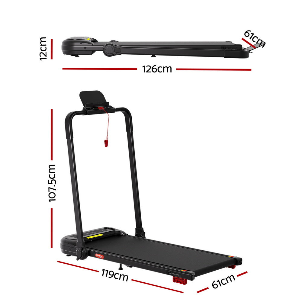 Everfit Treadmill Electric Walking Pad with Incline Foldable for Home Gym Black-Sports &amp; Fitness &gt; Exercise, Gym &amp; Fitness &gt; Treadmills-PEROZ Accessories