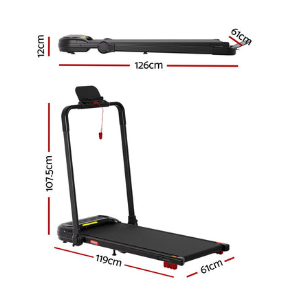 Everfit Treadmill Electric Walking Pad with Incline Foldable for Home Gym Black-Sports &amp; Fitness &gt; Exercise, Gym &amp; Fitness &gt; Treadmills-PEROZ Accessories