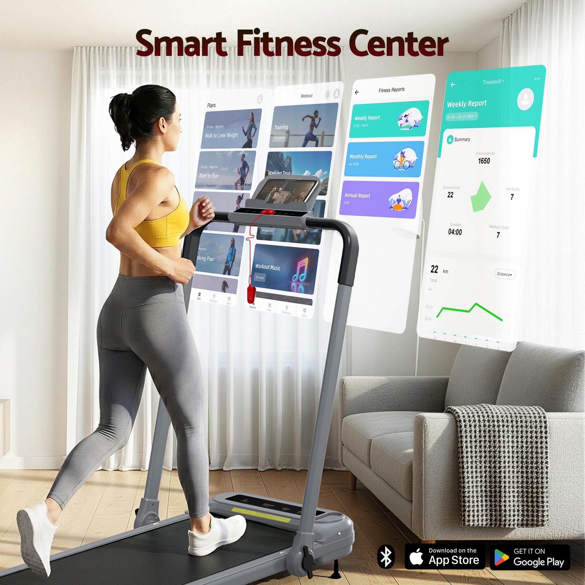 Everfit 3 in 1 Treadmill Electric Walking Pad with Incline Foldable for Home Gym Grey-Sports &amp; Fitness > Exercise, Gym &amp; Fitness > Treadmills-PEROZ Accessories