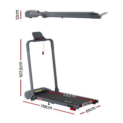Everfit 3 in 1 Treadmill Electric Walking Pad with Incline Foldable for Home Gym Grey-Sports &amp; Fitness > Exercise, Gym &amp; Fitness > Treadmills-PEROZ Accessories