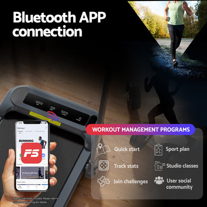 Everfit Treadmill Electric Walking Pad with Incline Foldable for Home Gym Grey-Sports &amp; Fitness &gt; Exercise, Gym &amp; Fitness &gt; Treadmills-PEROZ Accessories