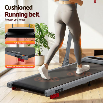 Everfit Treadmill Electric Walking Pad with Incline Foldable for Home Gym Grey-Sports &amp; Fitness > Exercise, Gym &amp; Fitness > Treadmills-PEROZ Accessories
