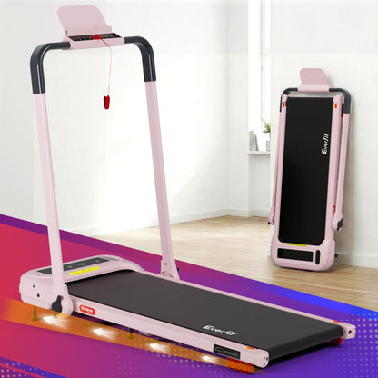 Everfit 3 in 1 Treadmill Electric Walking Pad with Incline Foldable for Home Gym Pink-Sports &amp; Fitness > Exercise, Gym &amp; Fitness > Treadmills-PEROZ Accessories
