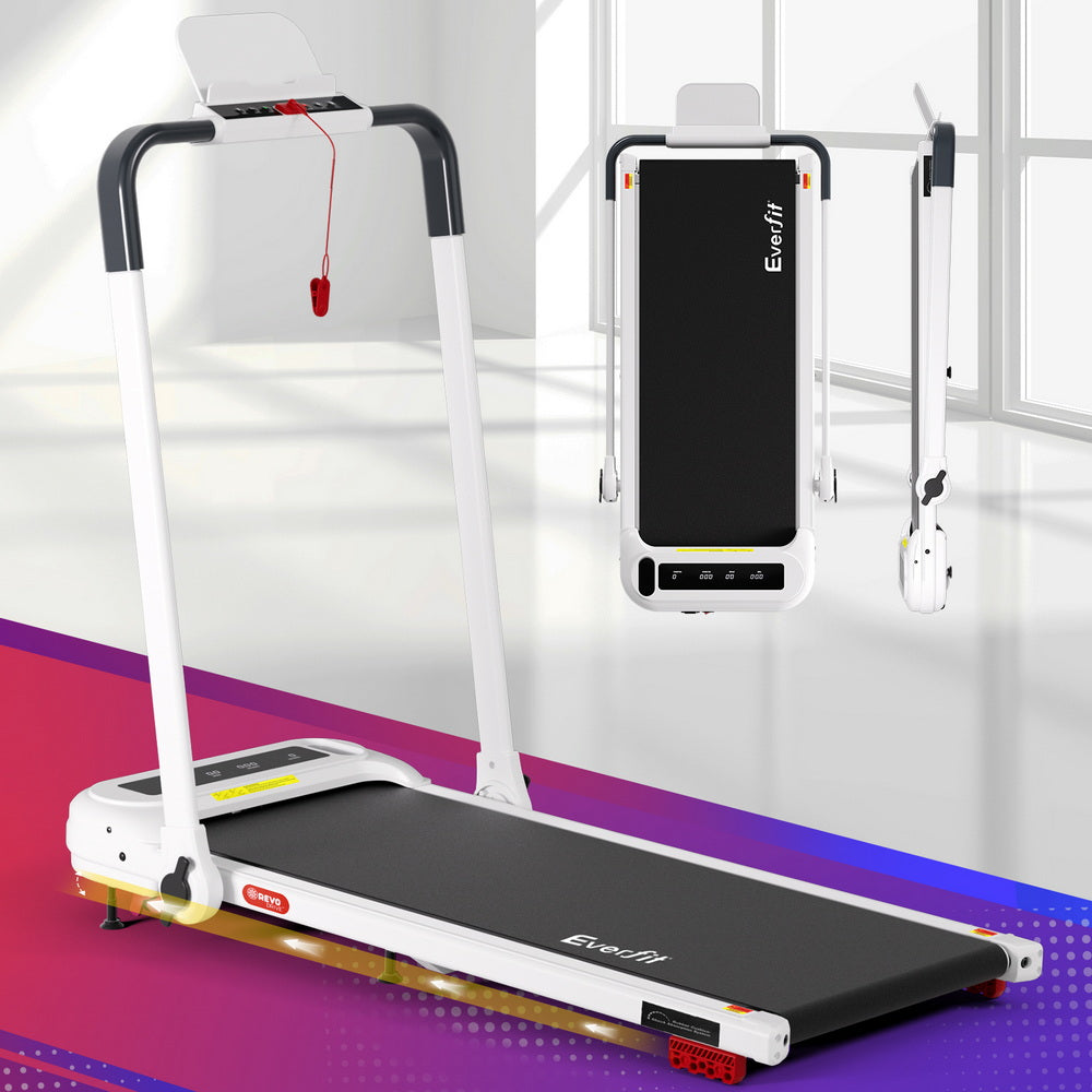 Everfit Treadmill Electric Walking Pad with Incline Foldable for Home Gym White-Sports &amp; Fitness &gt; Exercise, Gym &amp; Fitness &gt; Treadmills-PEROZ Accessories