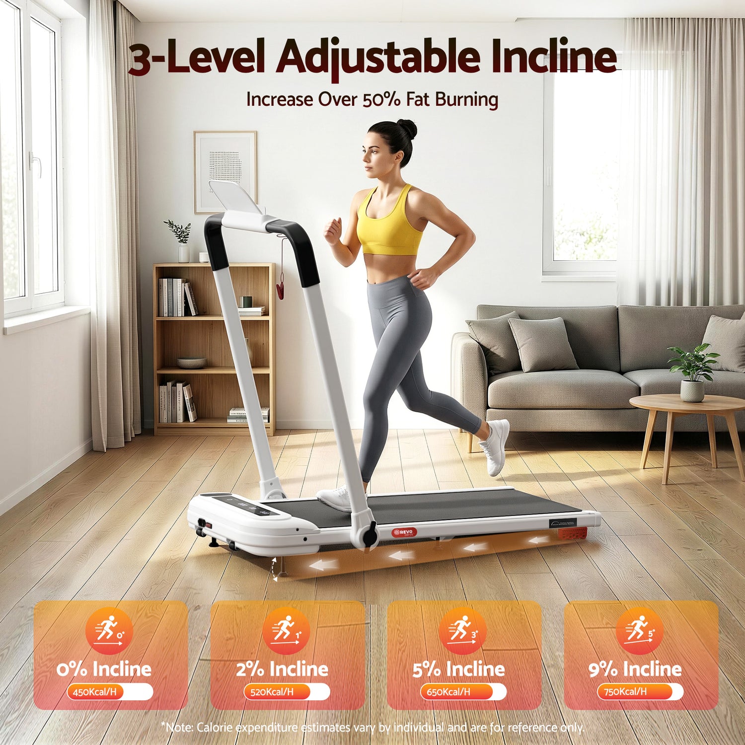 Everfit Treadmill Electric Walking Pad with Incline Foldable for Home Gym White-Sports &amp; Fitness > Exercise, Gym &amp; Fitness > Treadmills-PEROZ Accessories