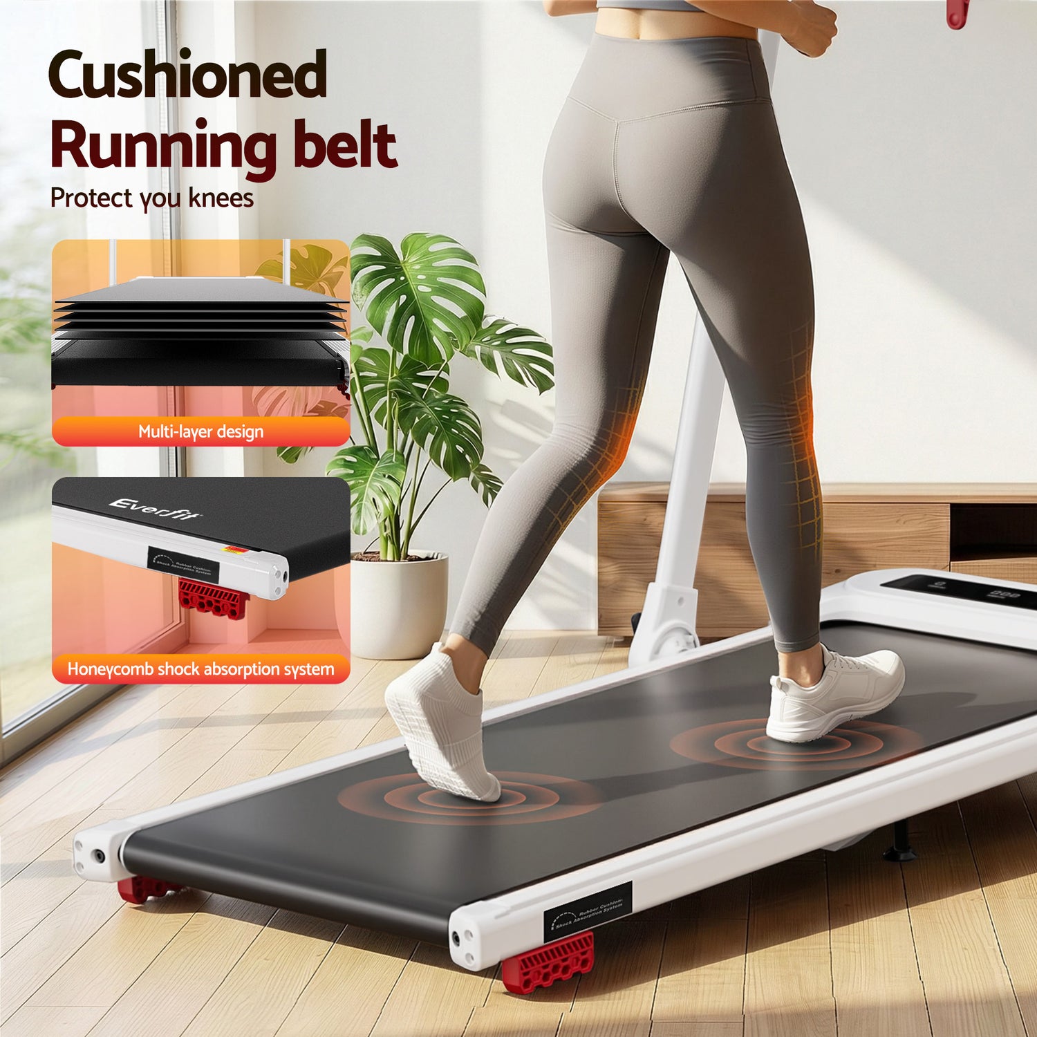 Everfit Treadmill Electric Walking Pad with Incline Foldable for Home Gym White-Sports &amp; Fitness > Exercise, Gym &amp; Fitness > Treadmills-PEROZ Accessories
