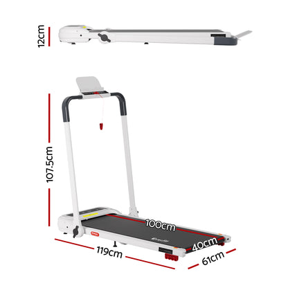 Everfit Treadmill Electric Walking Pad with Incline Foldable for Home Gym White-Sports &amp; Fitness > Exercise, Gym &amp; Fitness > Treadmills-PEROZ Accessories