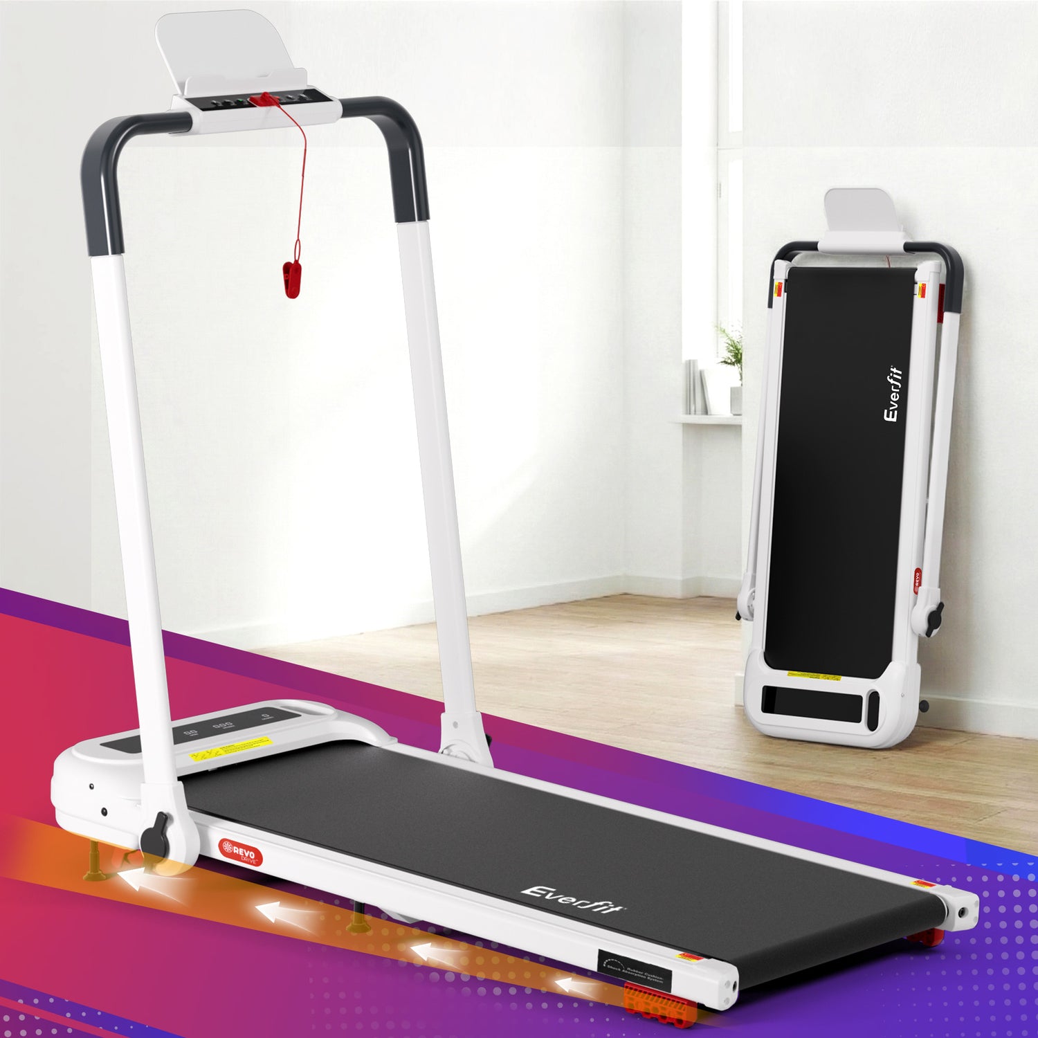Everfit Treadmill Electric Walking Pad with Incline Foldable for Home Gym White-Sports &amp; Fitness > Exercise, Gym &amp; Fitness > Treadmills-PEROZ Accessories