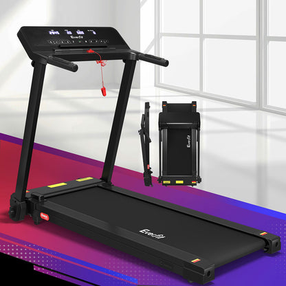 Everfit Treadmill Electric Home Gym Fitness Exercise Knob Foldable 420mm Black-Sports &amp; Fitness &gt; Exercise, Gym &amp; Fitness &gt; Treadmills-PEROZ Accessories