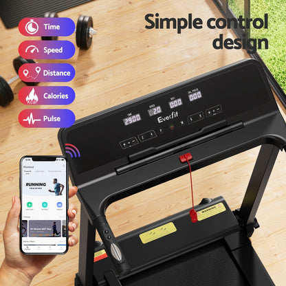 Everfit Treadmill Electric Home Gym Fitness Exercise Knob Foldable 420mm Black-Sports &amp; Fitness &gt; Exercise, Gym &amp; Fitness &gt; Treadmills-PEROZ Accessories