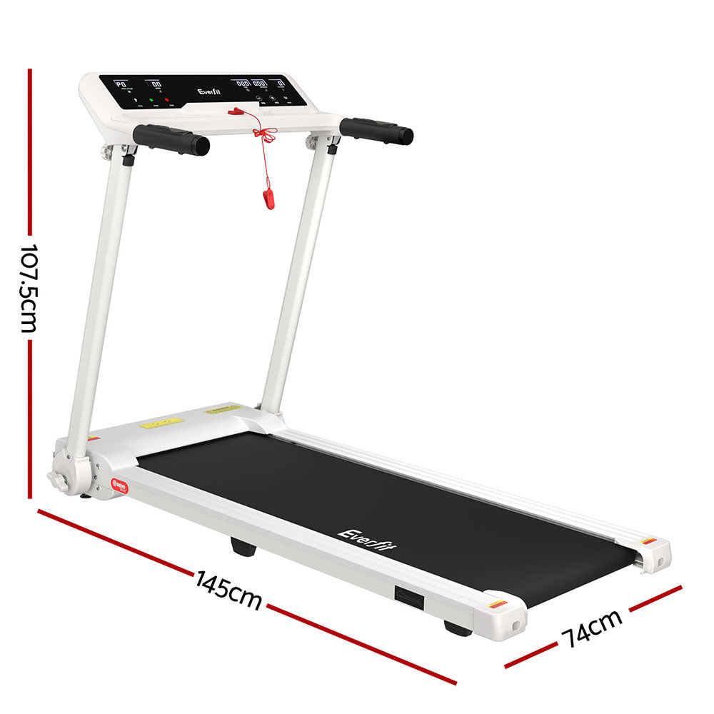 Everfit Treadmill Electric Home Gym Fitness Exercise Knob Foldable 450mm White-Sports &amp; Fitness &gt; Exercise, Gym &amp; Fitness &gt; Treadmills-PEROZ Accessories